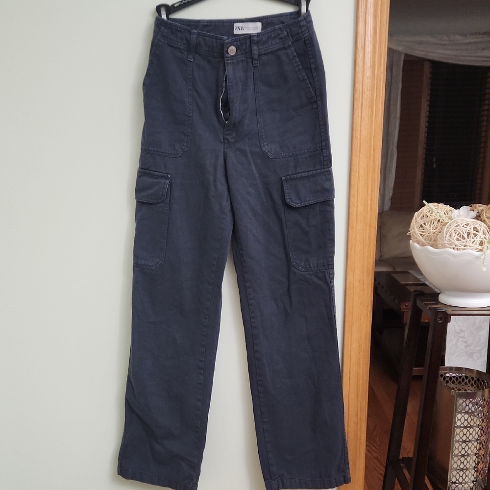 Zara Dark Gray Straight Leg Pants